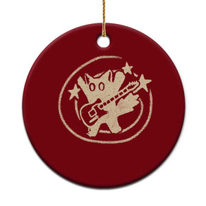 90s Y2K Scary Cat Ceramic Ornament Scared Under Starry Tail Cat Playing Guitar TS10 1pc Red Print Your Wear