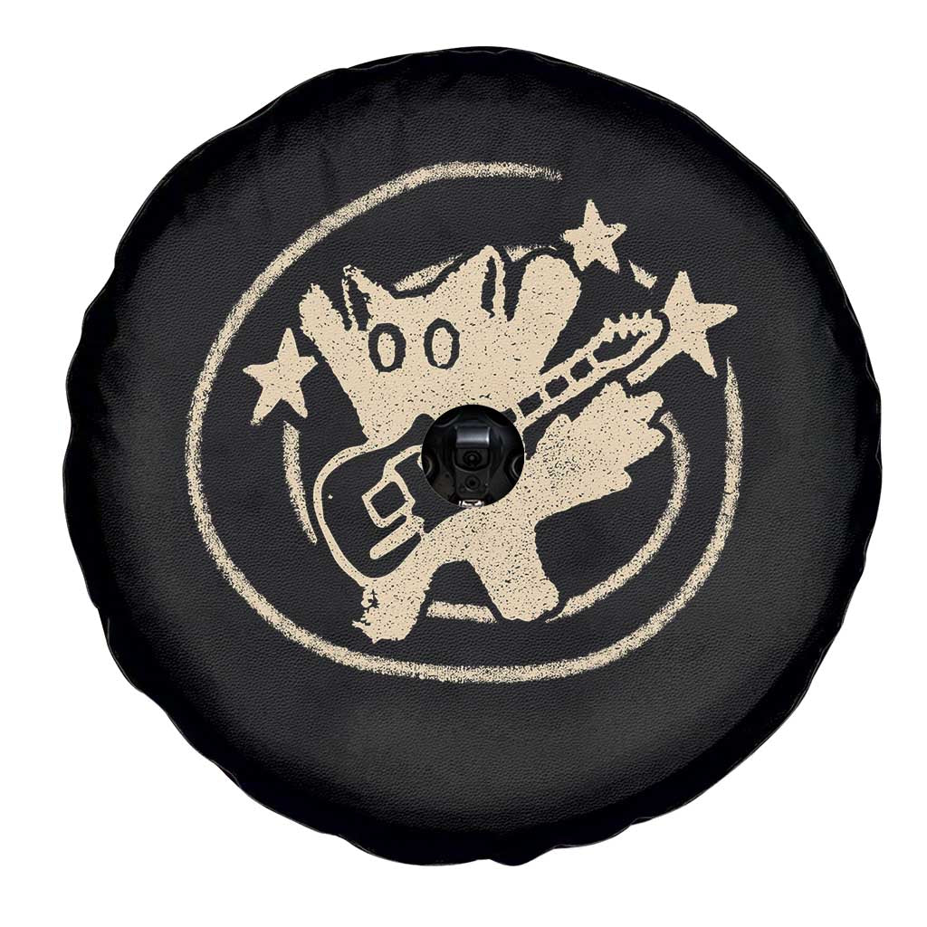 90s Y2K Scary Cat Spare Tire Cover Scared Under Starry Tail Cat Playing Guitar TS10 Print Your Wear