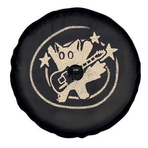 90s Y2K Scary Cat Spare Tire Cover Scared Under Starry Tail Cat Playing Guitar TS10 Print Your Wear