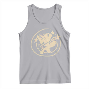 90s Y2K Scary Cat Tank Top Scared Under Starry Tail Cat Playing Guitar TS10 Athletic Heather Print Your Wear