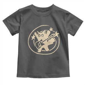 90s Y2K Scary Cat Toddler T Shirt Scared Under Starry Tail Cat Playing Guitar TS10 Dark Heather Print Your Wear
