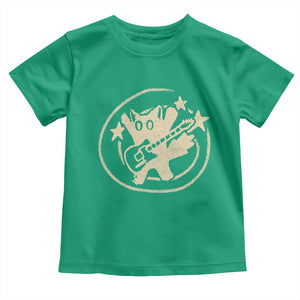 90s Y2K Scary Cat Toddler T Shirt Scared Under Starry Tail Cat Playing Guitar TS10 Irish Green Print Your Wear