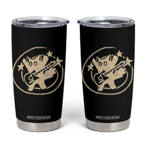 90s Y2K Scary Cat Tumbler Cup Scared Under Starry Tail Cat Playing Guitar TS10 Black Print Your Wear