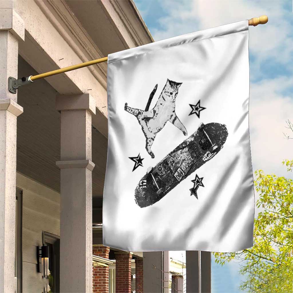Skateboard Cat Y2K Garden Flag Rockstar Gf Aesthetic Cat Retro Grunge Skater TS10 Print Your Wear