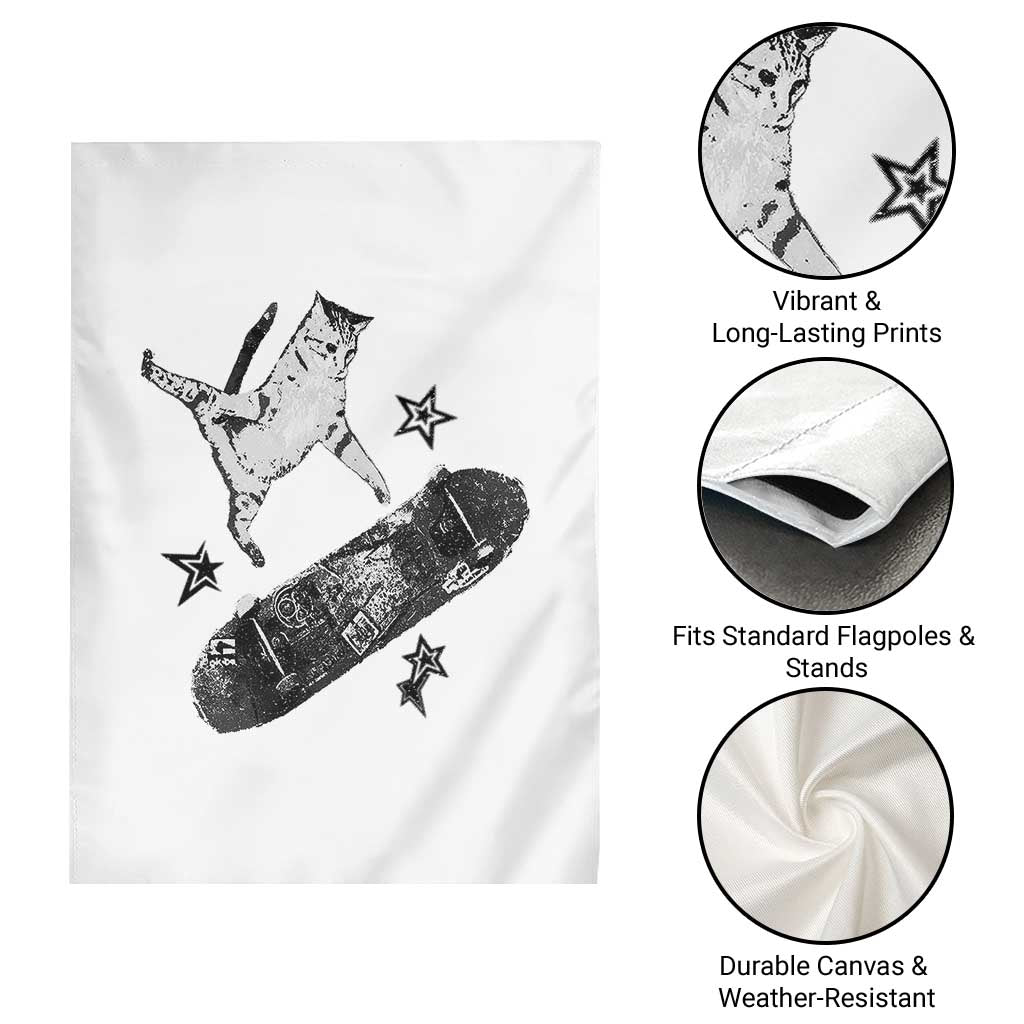 Skateboard Cat Y2K Garden Flag Rockstar Gf Aesthetic Cat Retro Grunge Skater TS10 Print Your Wear