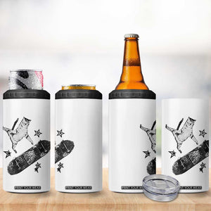Skateboard Cat Y2K 4 in 1 Can Cooler Tumbler Rockstar Gf Aesthetic Cat Retro Grunge Skater TS10 Print Your Wear