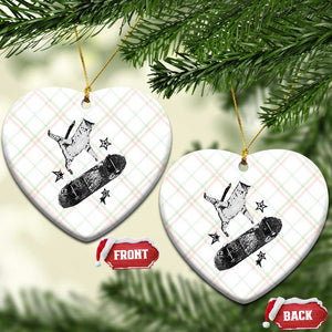 Skateboard Cat Y2K Ceramic Ornament Rockstar Gf Aesthetic Cat Retro Grunge Skater TS10 Print Your Wear