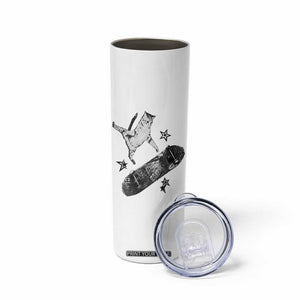 Skateboard Cat Y2K Skinny Tumbler Rockstar Gf Aesthetic Cat Retro Grunge Skater TS10 Print Your Wear