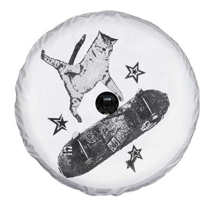 Skateboard Cat Y2K Spare Tire Cover Rockstar Gf Aesthetic Cat Retro Grunge Skater TS10 Print Your Wear