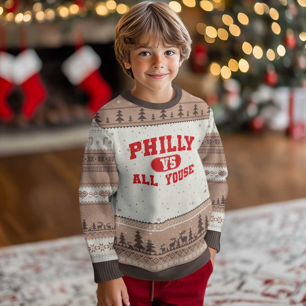 Philly Vs All Youse Ugly Christmas Sweater Vintage Funny Philadelphia Slang Red TS10 Mocha Mousse Print Your Wear