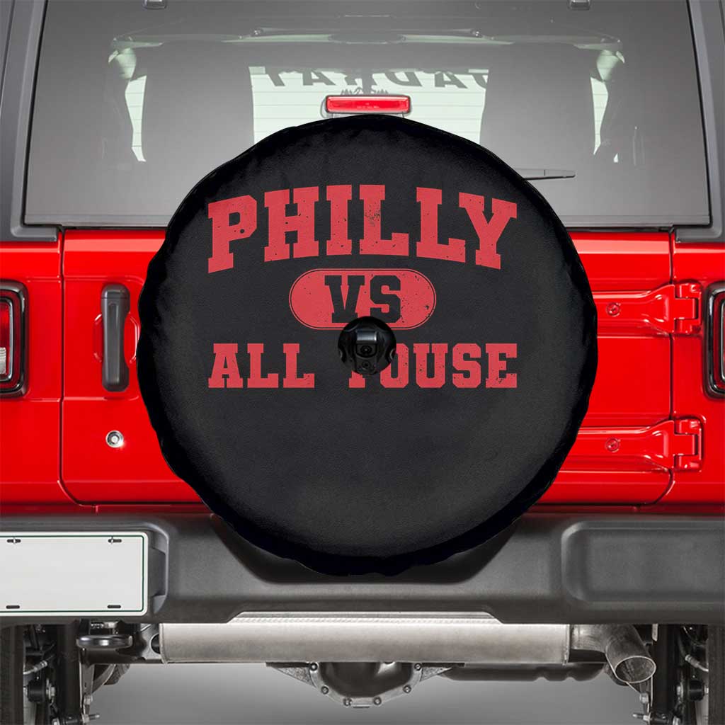 Philly Vs All Youse Spare Tire Cover Vintage Funny Philadelphia Slang Red TS10 Black Print Your Wear