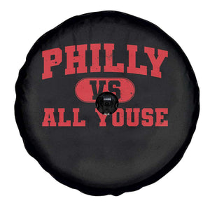 Philly Vs All Youse Spare Tire Cover Vintage Funny Philadelphia Slang Red TS10 Print Your Wear