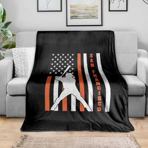 Retro San Francisco Throw Blanket Cool Distressed Baseball Fans SF USA Flag TS10 Print Your Wear