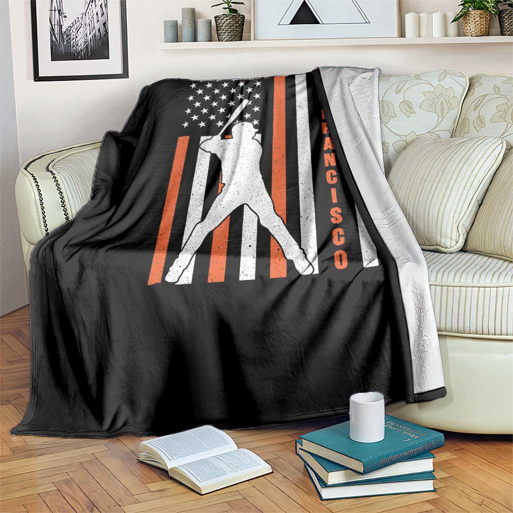 Retro San Francisco Throw Blanket Cool Distressed Baseball Fans SF USA Flag TS10 Print Your Wear