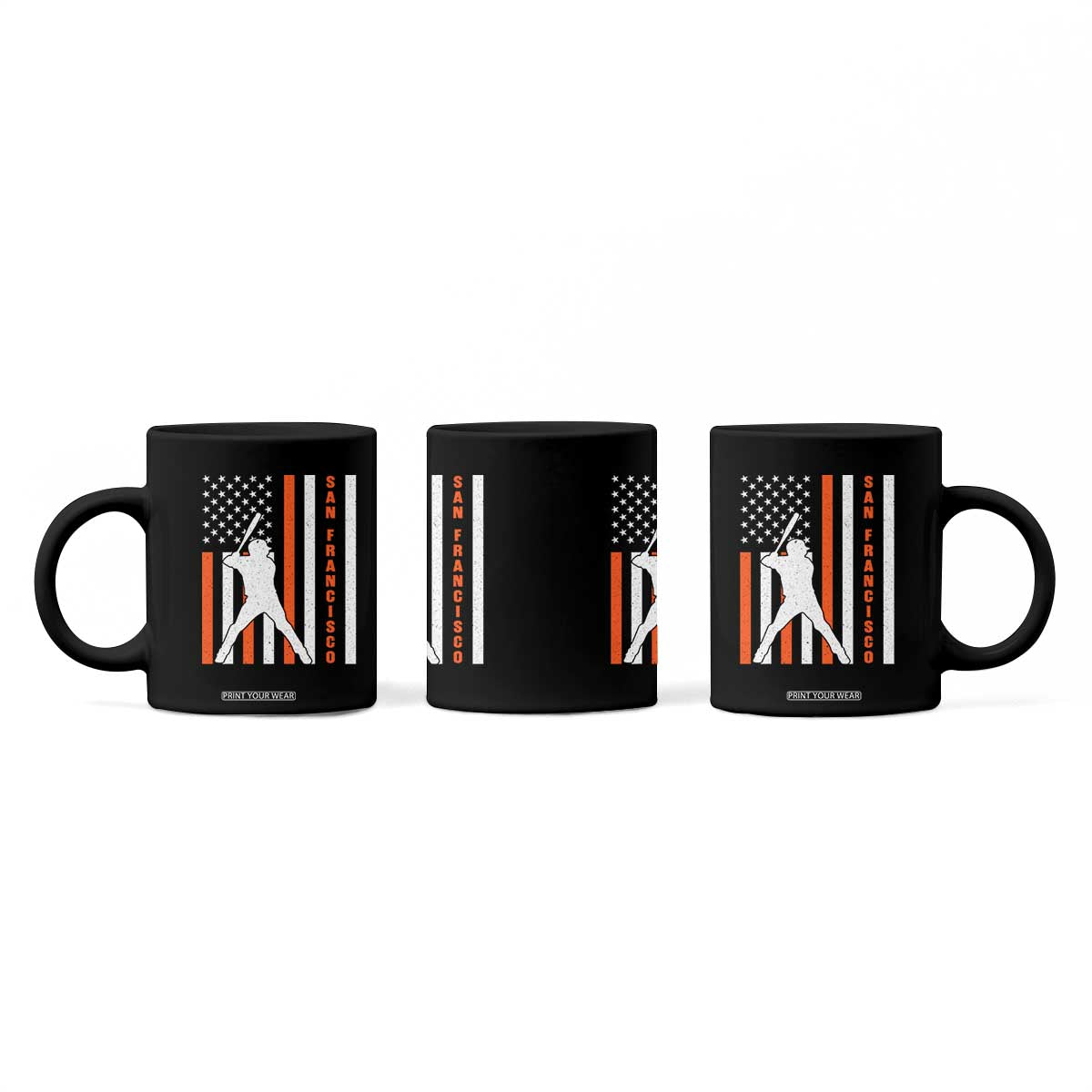 Retro San Francisco Coffee Mug Cool Distressed Baseball Fans SF USA Flag TS10 Print Your Wear