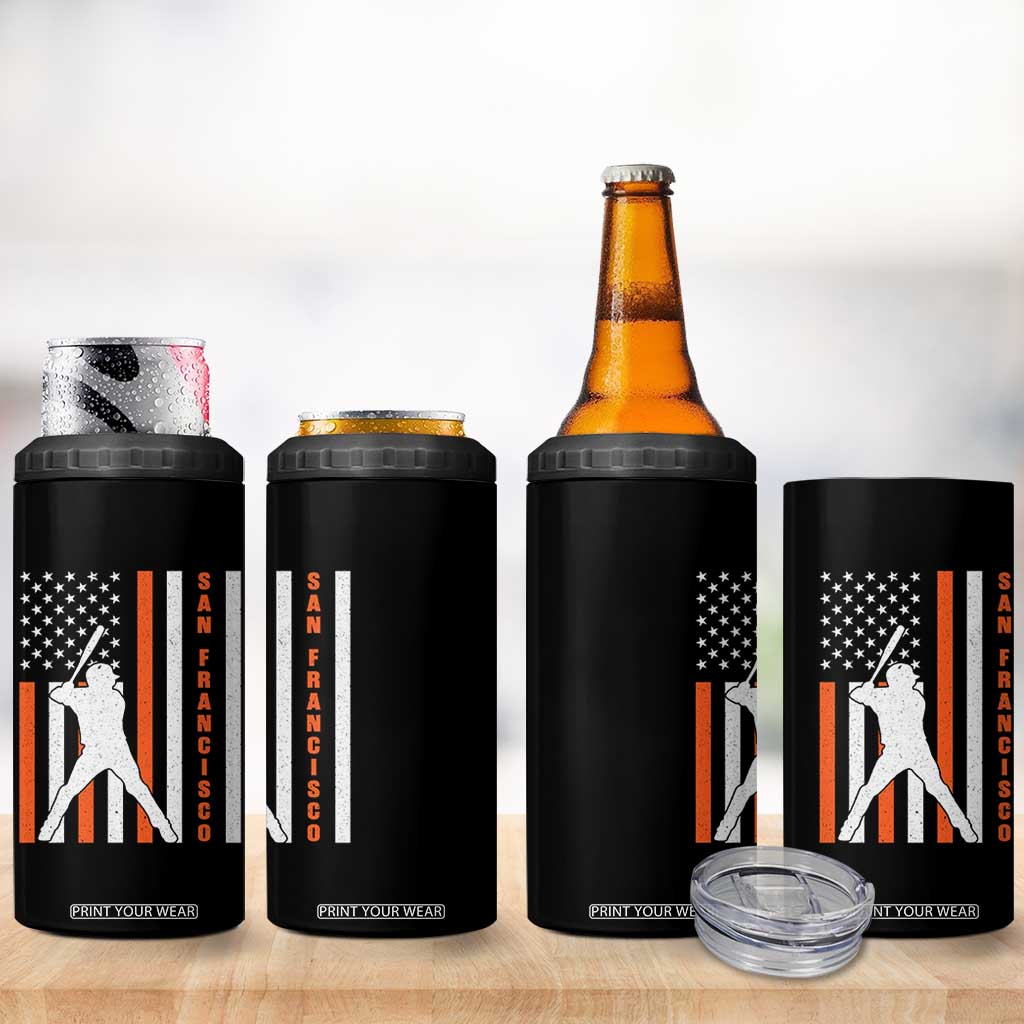 Retro San Francisco 4 in 1 Can Cooler Tumbler Cool Distressed Baseball Fans SF USA Flag TS10 Print Your Wear