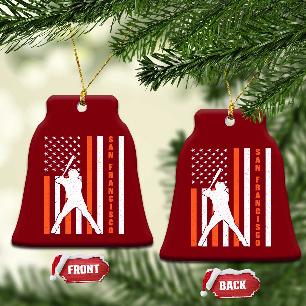 Retro San Francisco Ceramic Ornament Cool Distressed Baseball Fans SF USA Flag TS10 Print Your Wear