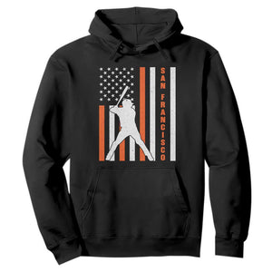 Retro San Francisco Hoodie Cool Distressed Baseball Fans SF USA Flag TS10 Black Print Your Wear