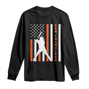 Retro San Francisco Long Sleeve Shirt Cool Distressed Baseball Fans SF USA Flag TS10 Black Print Your Wear