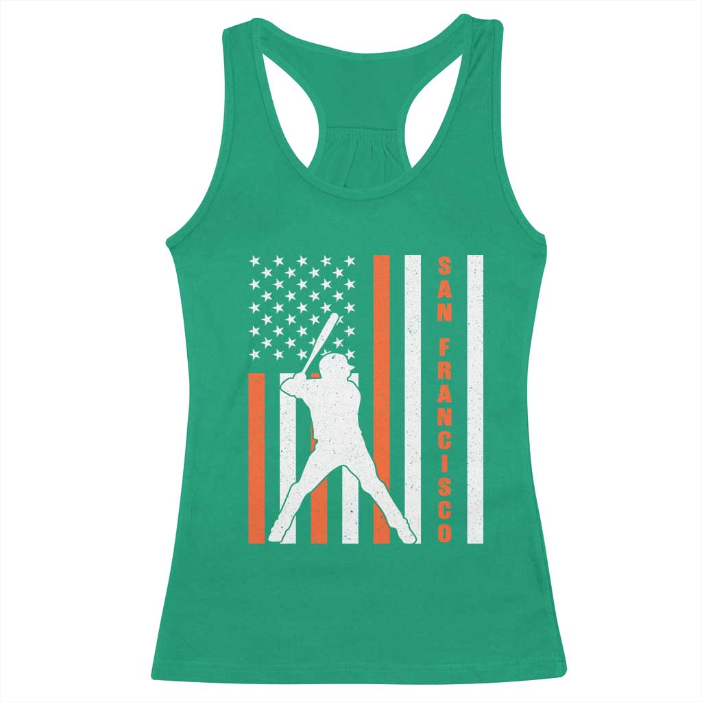 Retro San Francisco Racerback Tank Top Cool Distressed Baseball Fans SF USA Flag TS10 Irish Green Print Your Wear
