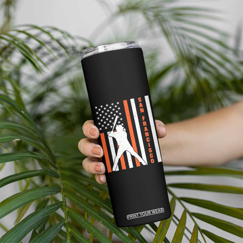 Retro San Francisco Skinny Tumbler Cool Distressed Baseball Fans SF USA Flag TS10 Print Your Wear