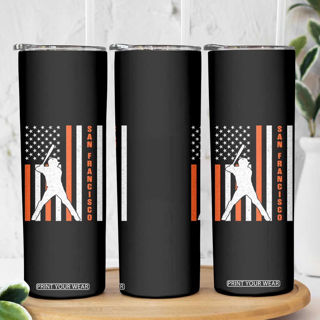 Retro San Francisco Skinny Tumbler Cool Distressed Baseball Fans SF USA Flag TS10 Print Your Wear