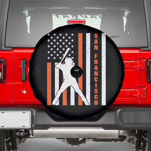Retro San Francisco Spare Tire Cover Cool Distressed Baseball Fans SF USA Flag TS10 Black Print Your Wear