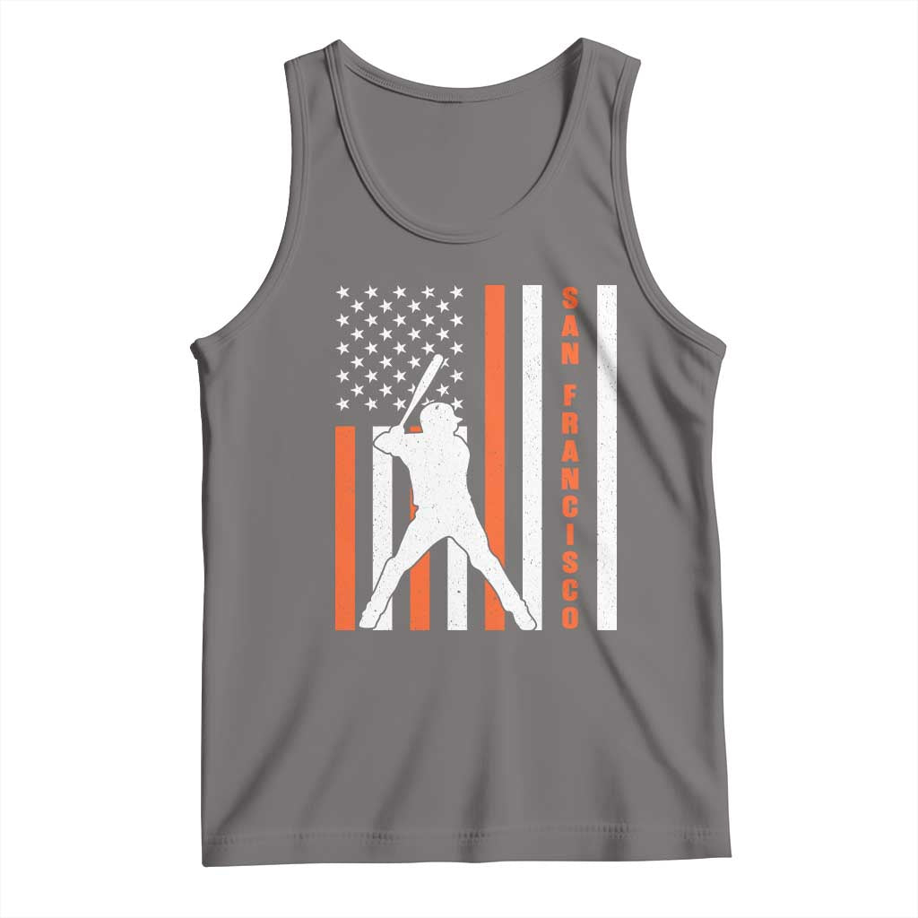 Retro San Francisco Tank Top Cool Distressed Baseball Fans SF USA Flag TS10 Deep Heather Print Your Wear