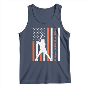 Retro San Francisco Tank Top Cool Distressed Baseball Fans SF USA Flag TS10 Navy Print Your Wear