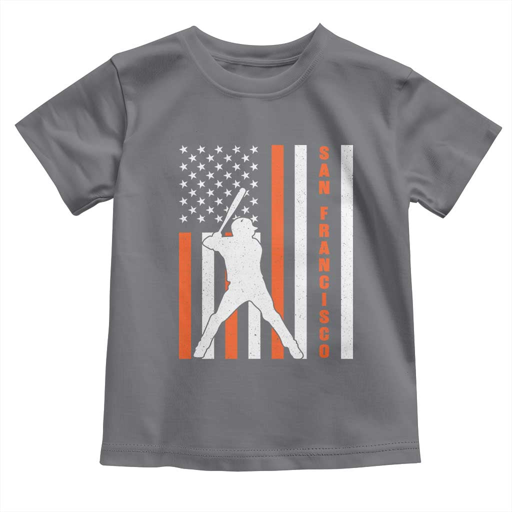 Retro San Francisco Toddler T Shirt Cool Distressed Baseball Fans SF USA Flag TS10 Charcoal Print Your Wear