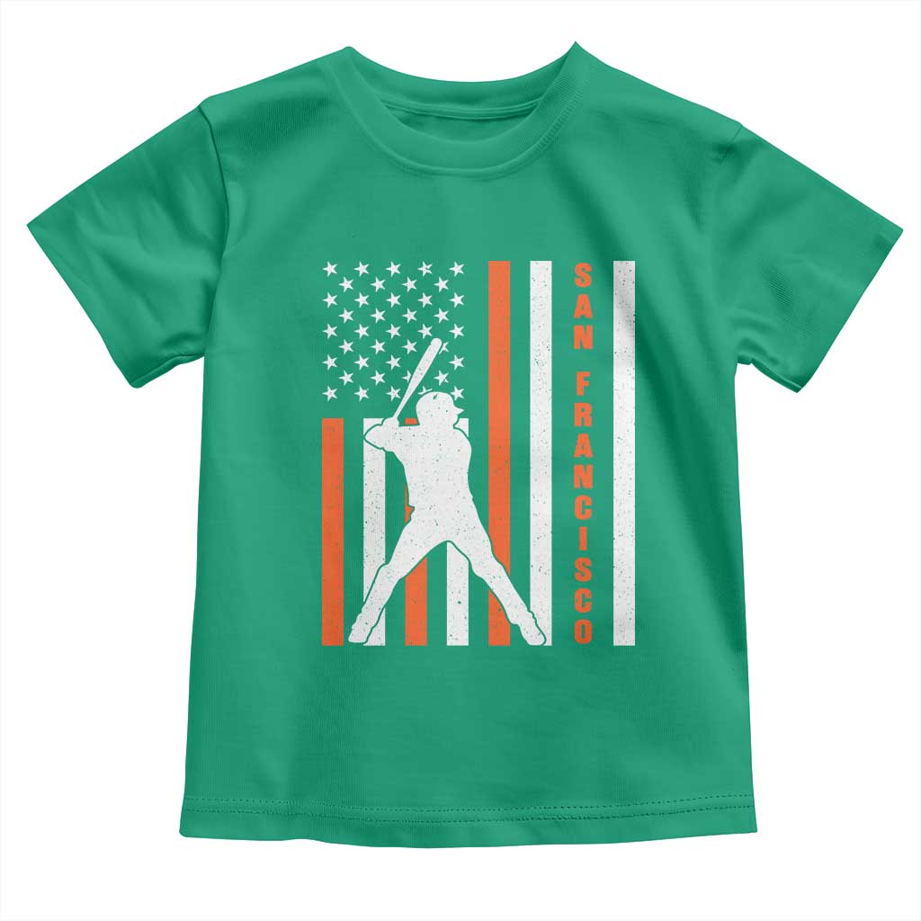 Retro San Francisco Toddler T Shirt Cool Distressed Baseball Fans SF USA Flag TS10 Irish Green Print Your Wear