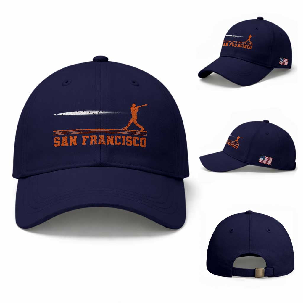 San Francisco Sport Baseball Cap SF Vintage Sports Baseball Players TS10 Baseball Cap Universal Fit Dark Blue Print Your Wear