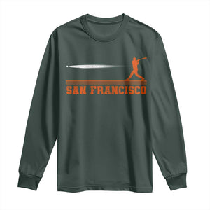 San Francisco Sport Long Sleeve Shirt SF Vintage Sports Baseball Players TS10 Dark Forest Green Print Your Wear