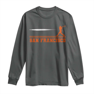 San Francisco Sport Long Sleeve Shirt SF Vintage Sports Baseball Players TS10 Dark Heather Print Your Wear