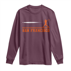 San Francisco Sport Long Sleeve Shirt SF Vintage Sports Baseball Players TS10 Maroon Print Your Wear