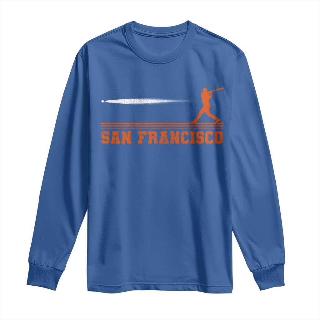 San Francisco Sport Long Sleeve Shirt SF Vintage Sports Baseball Players TS10 Royal Blue Print Your Wear