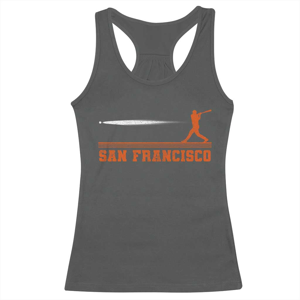 San Francisco Sport Racerback Tank Top SF Vintage Sports Baseball Players TS10 Dark Heather Print Your Wear
