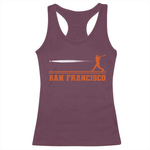 San Francisco Sport Racerback Tank Top SF Vintage Sports Baseball Players TS10 Maroon Print Your Wear