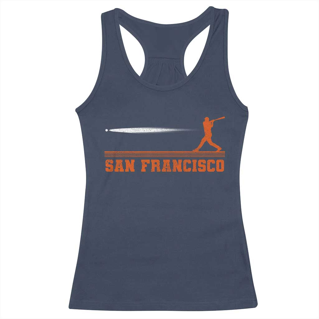 San Francisco Sport Racerback Tank Top SF Vintage Sports Baseball Players TS10 Navy Print Your Wear