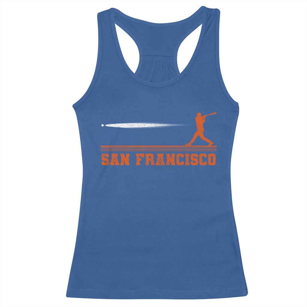 San Francisco Sport Racerback Tank Top SF Vintage Sports Baseball Players TS10 Royal Blue Print Your Wear