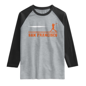 San Francisco Sport Raglan Shirt SF Vintage Sports Baseball Players TS10 Heather Gray Black Print Your Wear