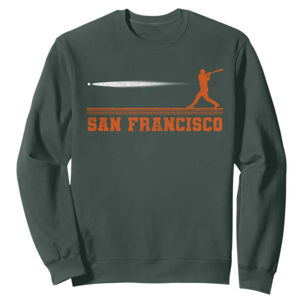 San Francisco Sport Sweatshirt SF Vintage Sports Baseball Players TS10 Dark Forest Green Print Your Wear