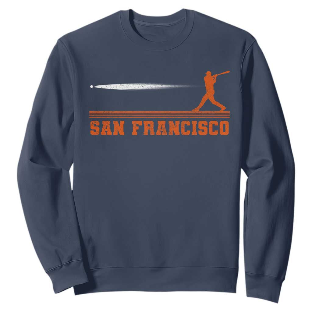 San Francisco Sport Sweatshirt SF Vintage Sports Baseball Players TS10 Navy Print Your Wear