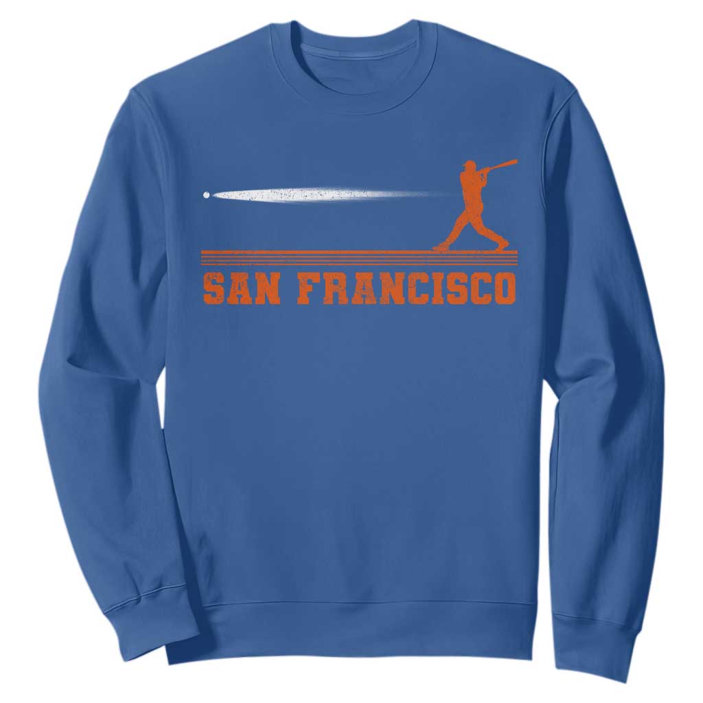 San Francisco Sport Sweatshirt SF Vintage Sports Baseball Players TS10 Royal Blue Print Your Wear