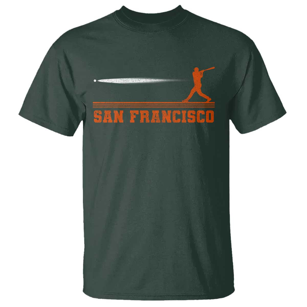 San Francisco Sport T Shirt SF Vintage Sports Baseball Players TS10 Dark Forest Green Print Your Wear