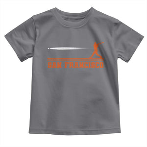 San Francisco Sport Toddler T Shirt SF Vintage Sports Baseball Players TS10 Charcoal Print Your Wear