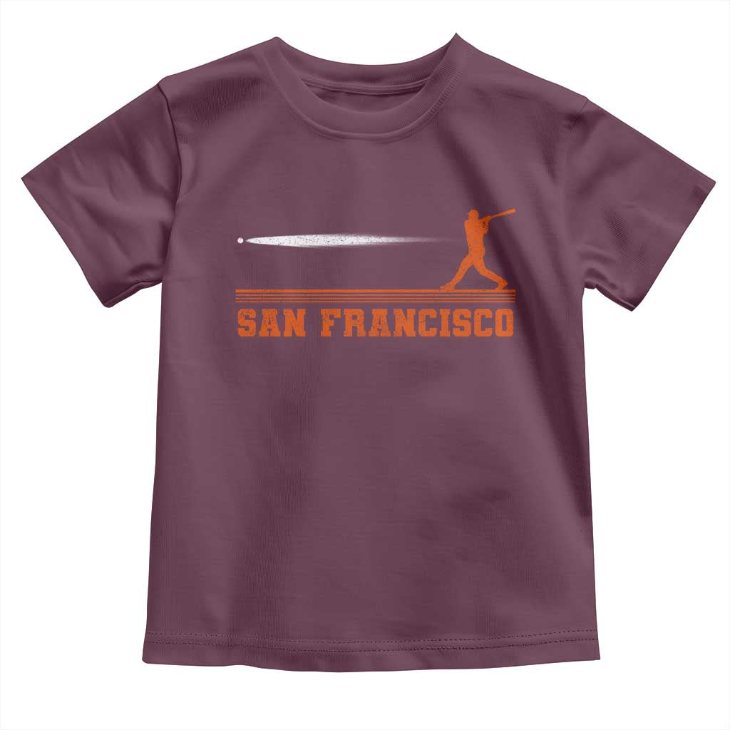 San Francisco Sport Toddler T Shirt SF Vintage Sports Baseball Players TS10 Maroon Print Your Wear
