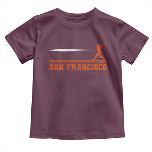 San Francisco Sport Toddler T Shirt SF Vintage Sports Baseball Players TS10 Maroon Print Your Wear