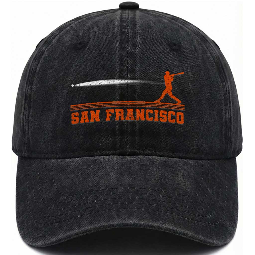 San Francisco Sport Washed Cotton Baseball Cap SF Vintage Sports Baseball Players TS10 Print Your Wear