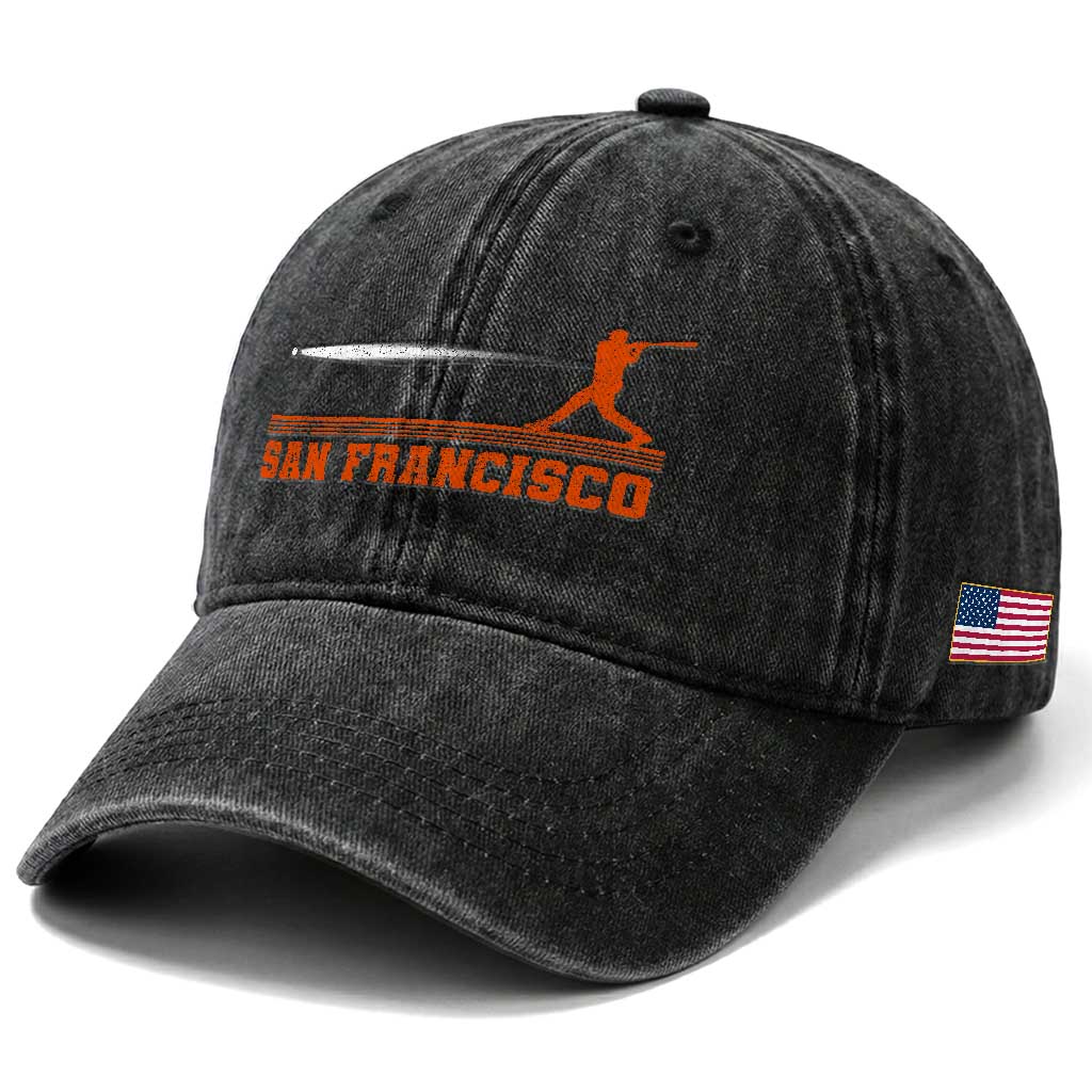 San Francisco Sport Washed Cotton Baseball Cap SF Vintage Sports Baseball Players TS10 Print Your Wear